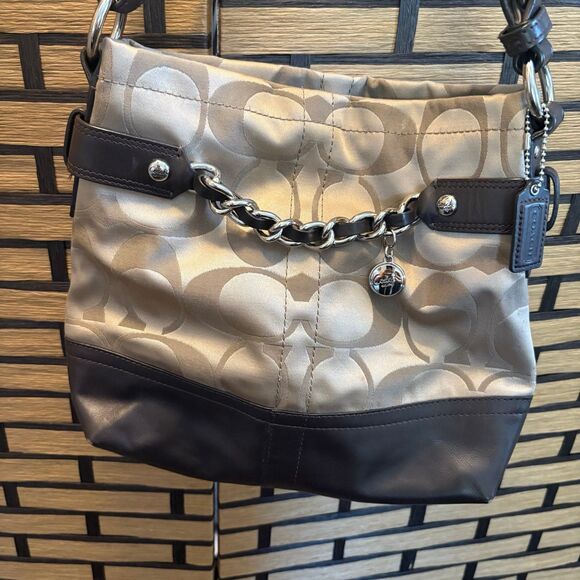 Coach Tan Signature Shoulder Bag - Picture 2 of 10